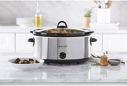 Crock-Pot 7 Quart Oval Manual Slow Cooker – Stainless Steel rx2