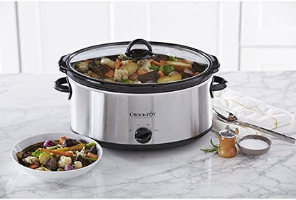 Crock-Pot 7 Quart Oval Manual Slow Cooker – Stainless Steel rx2