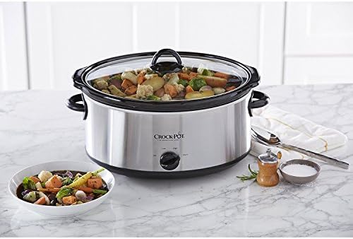 Crock-Pot 7 Quart Oval Manual Slow Cooker – Stainless Steel rx2