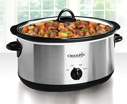 Crock-Pot 7 Quart Oval Manual Slow Cooker – Stainless Steel rx2