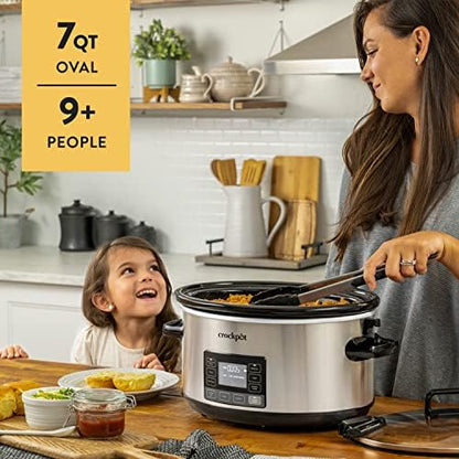 Crock-Pot 7 Quart Portable Programmable Slow Cooker with Timer 42i