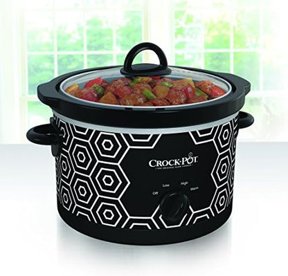 Crock-Pot 4.5 Quart Portable Slow Cooker – Black & White r5e