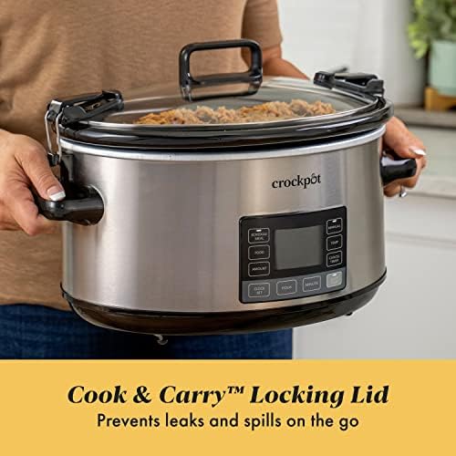 Crock-Pot 7 Quart Portable Programmable Slow Cooker with Timer 42i
