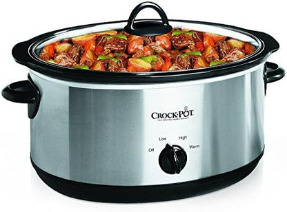 Crock-Pot 7 Quart Oval Manual Slow Cooker – Stainless Steel rx2