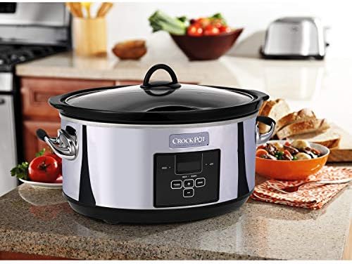 Crock-Pot 7 Quart Programmable Slow Cooker – Polished Platinum mor