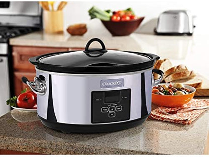 Crock-Pot 7 Quart Programmable Slow Cooker – Polished Platinum mor
