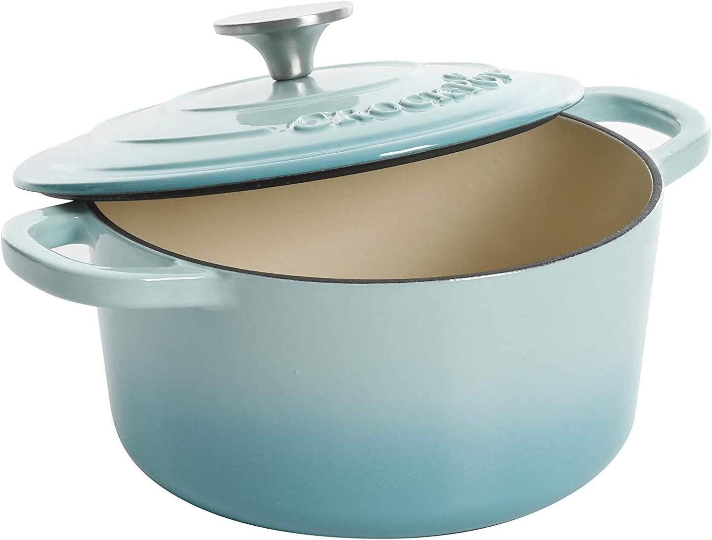 Crock-Pot 3 Quart Enameled Cast Iron Dutch Oven – Aqua ocg