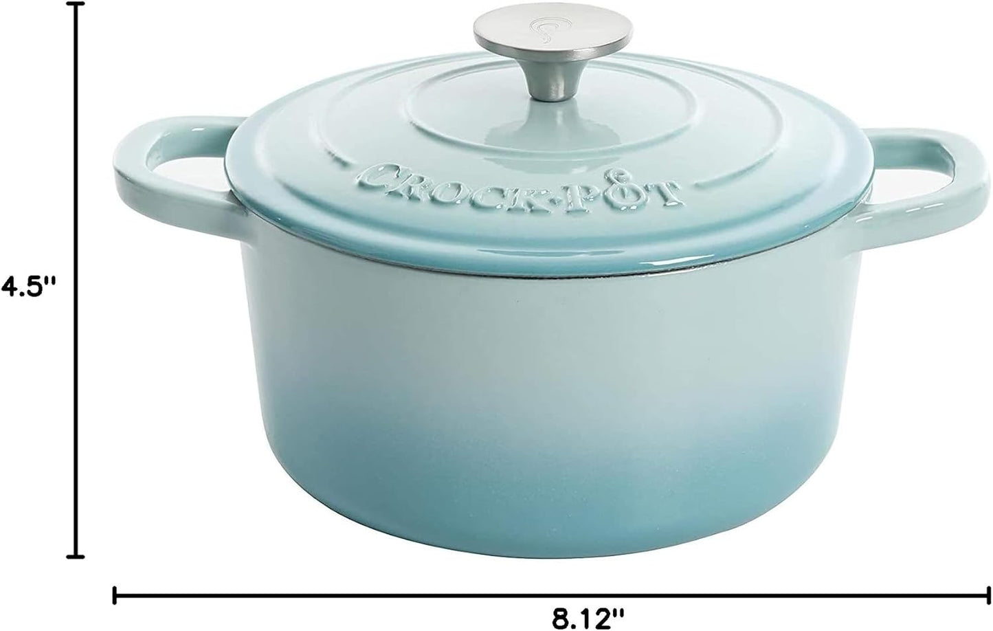 Crock-Pot 3 Quart Enameled Cast Iron Dutch Oven – Aqua ocg