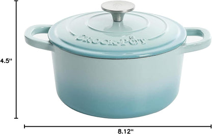 Crock-Pot 3 Quart Enameled Cast Iron Dutch Oven – Aqua ocg