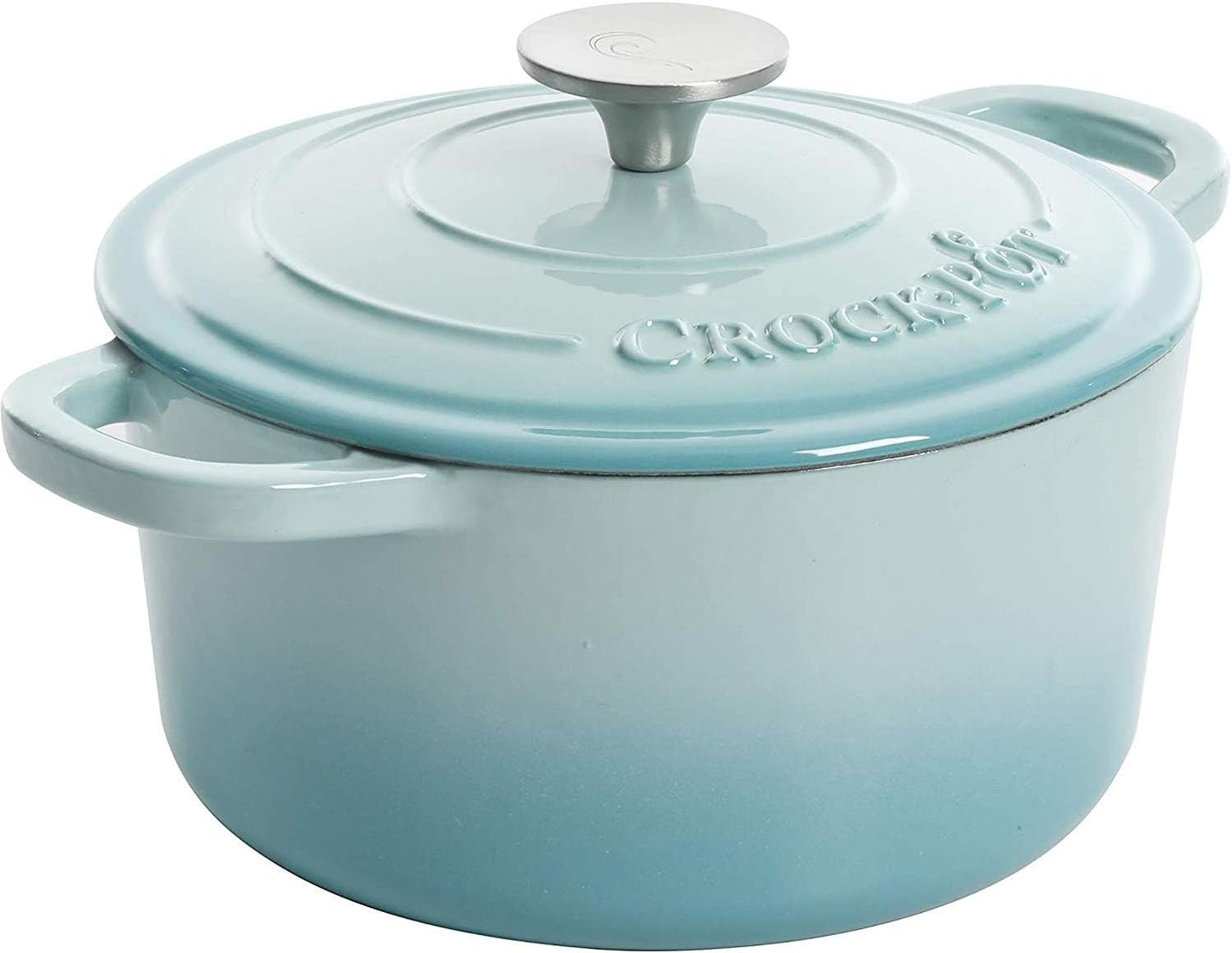 Crock-Pot 3 Quart Enameled Cast Iron Dutch Oven – Aqua ocg